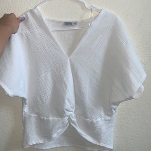 Zara white criss cross top size S